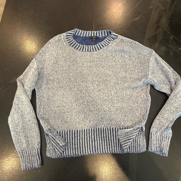 J. Crew Heathered Blue Crew Neck Sweater - Picture 1 of 3
